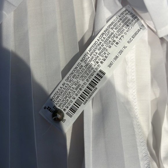 Zara Pleated Lace Top Blouse Babydoll Semi Cropped B - Picture 11 of 13